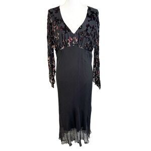 Jonathan Martin Silk Velvet Burnout Dress Size 16 Fairy Grunge Y2K 90s Whimsgoth